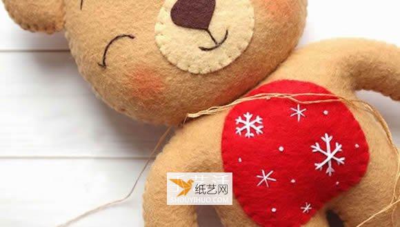 Super cute New Year bear doll made of non-woven fabric