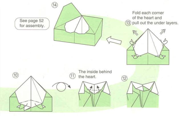 Momotani Haoyings origami heart box drawing tutorial [origami box diagram]