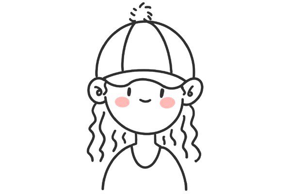 A set of cute little girls' simple drawings and small avatars