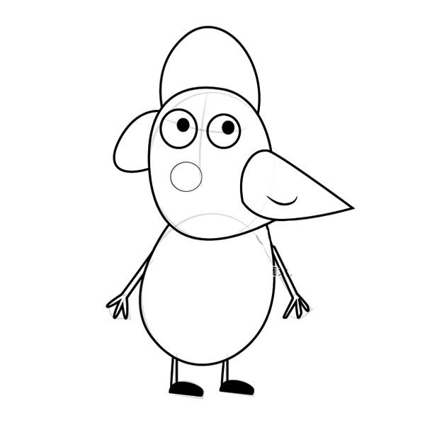 Peppa Pig and Penguin Pos simple drawing