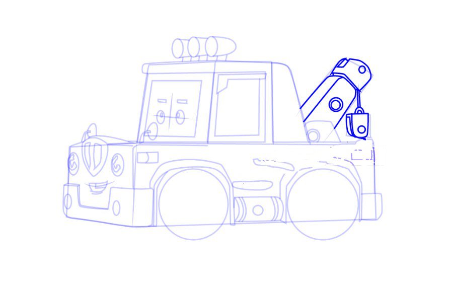 Police car Purley trailer Spucci simple drawing