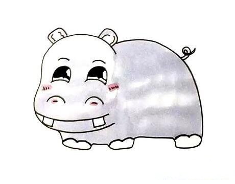 How to draw a cute hippopotamus