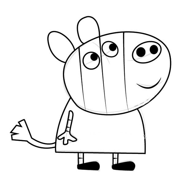 Peppa Pig Zebra Salsa Simple Drawing