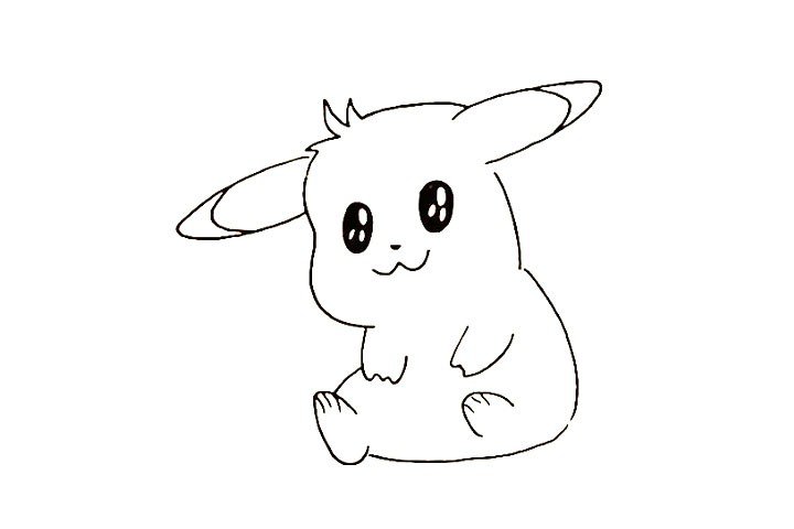 How to draw Pikachu in simple strokes