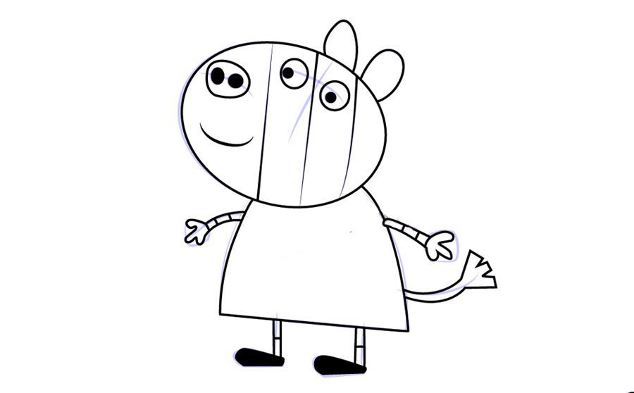 Peppa Pig Zebra Zoe Simple Drawing