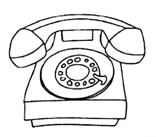 Simple drawing of household landline phone