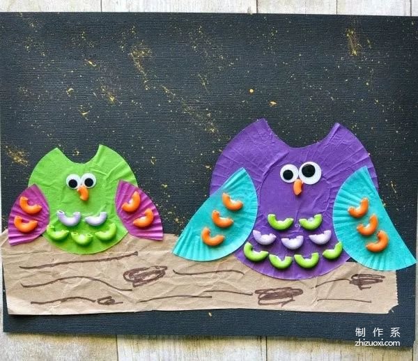 Cake paper sticker, cute owl