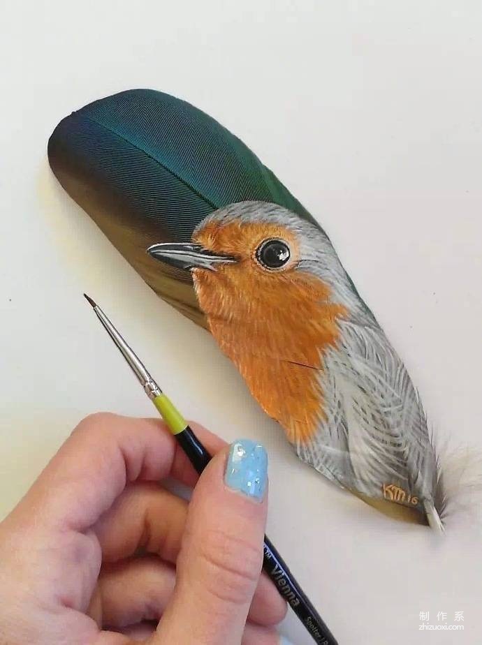 Animal illustrations on feathers 丨 Krystle Missildine-