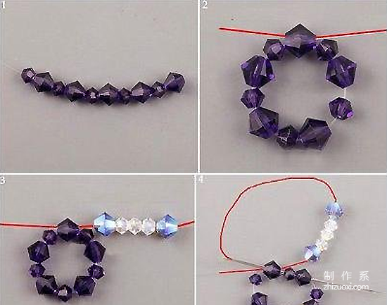 How to hand-make sparkling and beautiful five-pointed star beaded crystal earrings with crystal beads