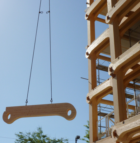 Pure wood frame office building