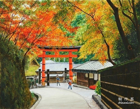 Illustrations by Japanese watercolor artist Hiroki - Strolling in Kyoto