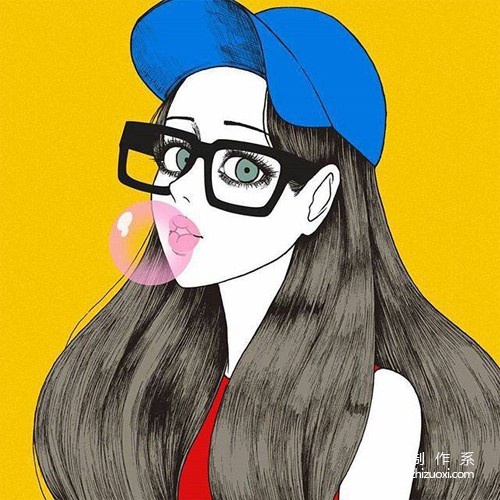  Cartoon WeChat avatar of a girl with an exquisite face