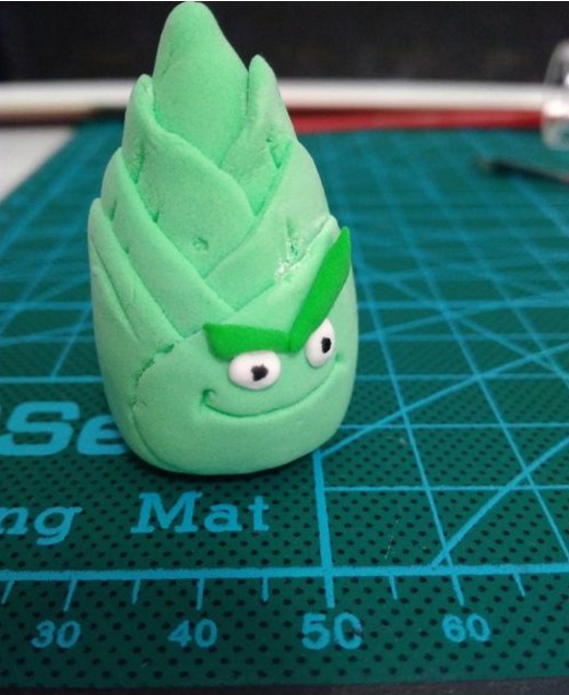 Tutorial on how to make bamboo shoots from Plants vs. Zombies with ultra-light clay