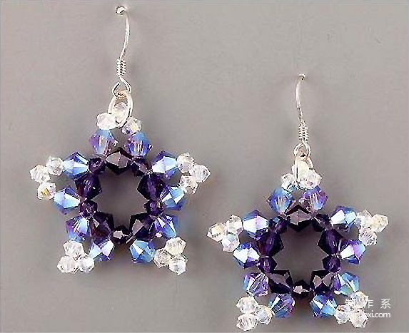 How to hand-make sparkling and beautiful five-pointed star beaded crystal earrings with crystal beads