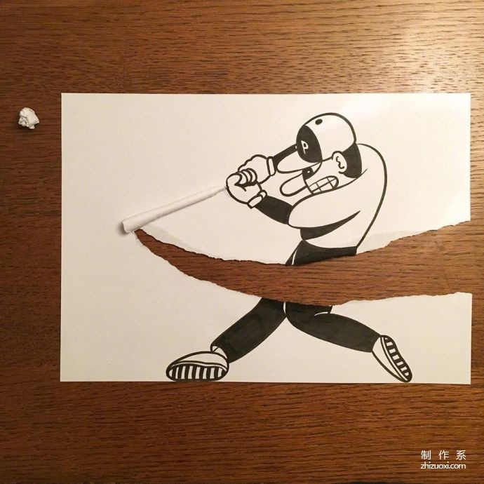 Creative interaction between illustration and drawing paper, from Danish artist Husk MitNavn