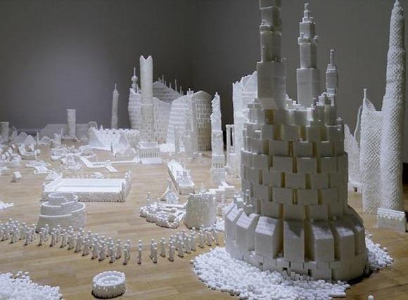 Thousands of people join forces to build a sweet sugar cube city