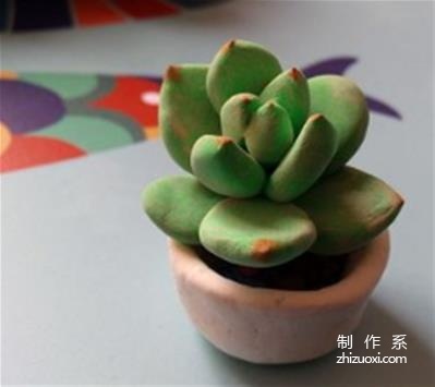 Hand-made cute succulent plants from soft clay, how to make cute succulent potted plants from hand-made clay