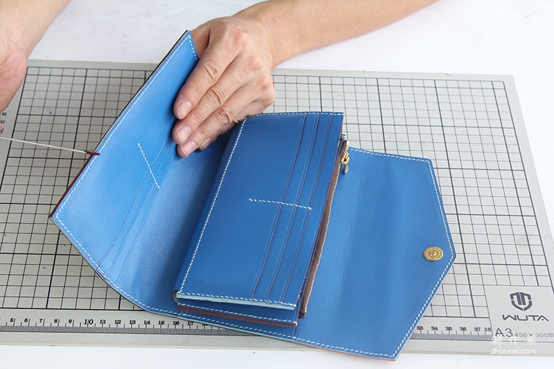 Twelve card slot color matching handbag long wallet production