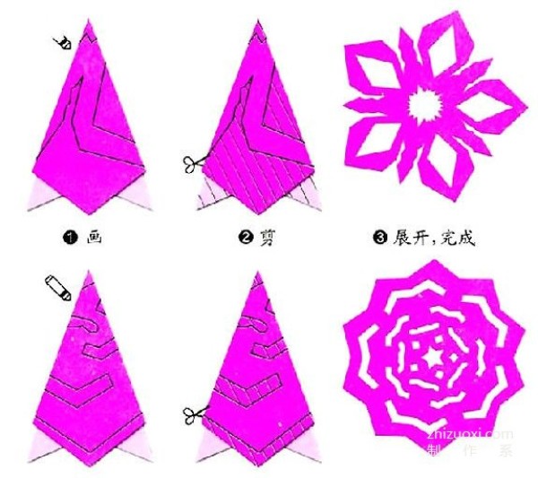 Detailed illustrated steps for window grill paper cutting