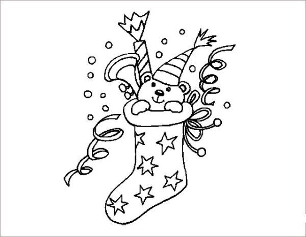 Christmas socks simple drawing