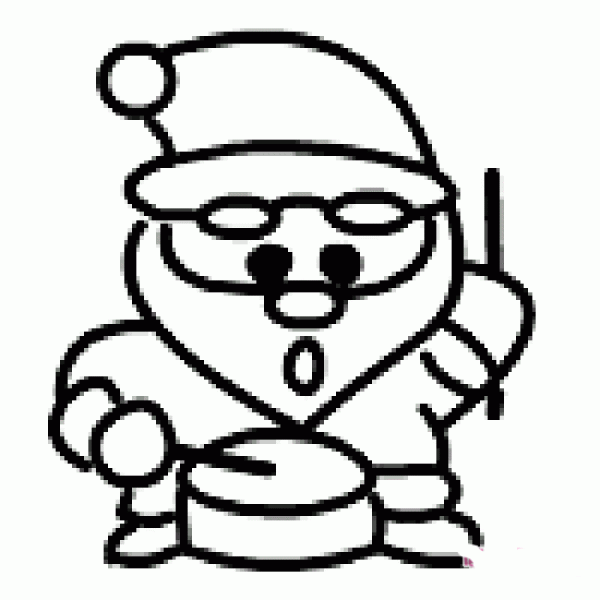 Complete line drawing of Santa Claus simple strokes pictures