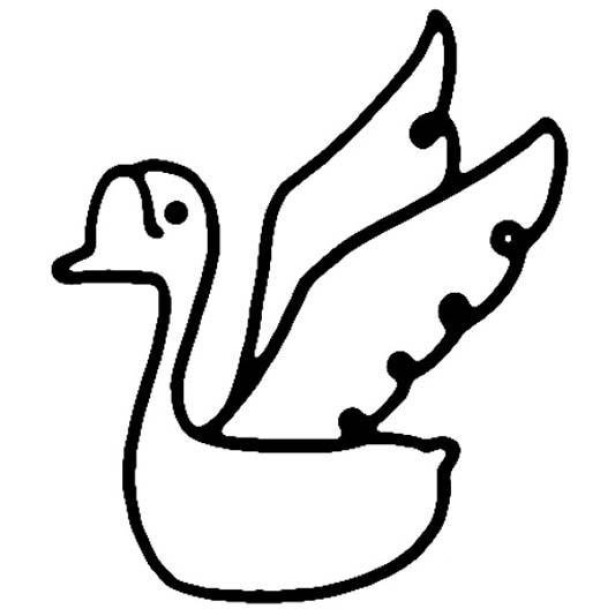 Simple drawing pictures of swans in kindergarten