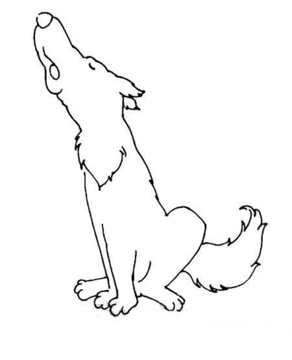 Howling Wolf Simple Drawing Picture