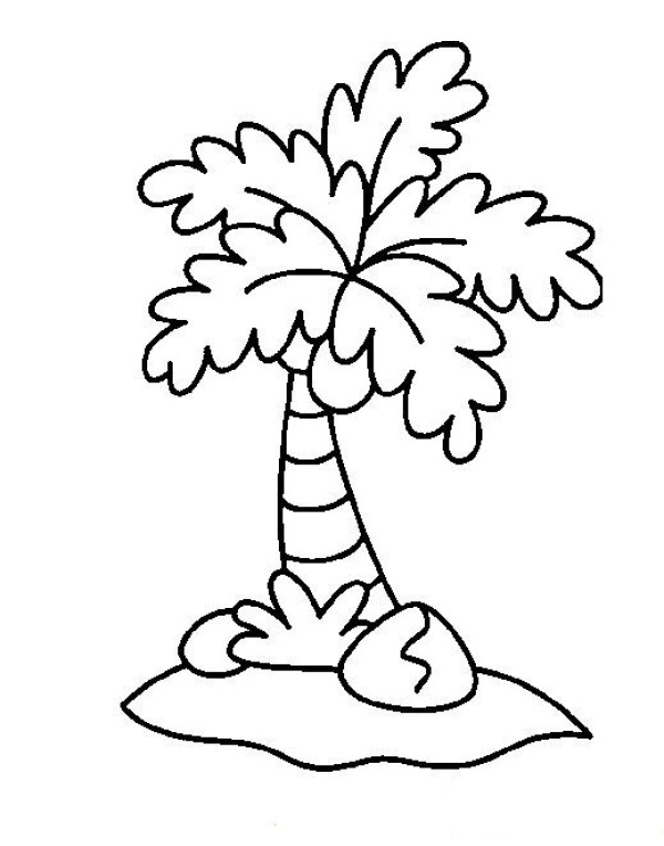 Coconut tree simple strokes