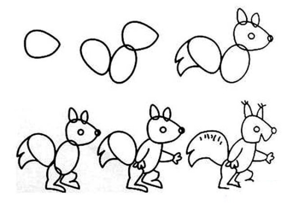 Tutorial on how to draw a simple squirrel