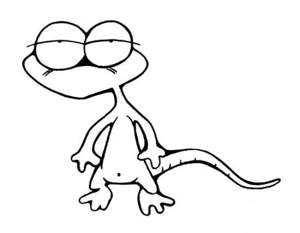 Cartoon lizard simple strokes picture collection