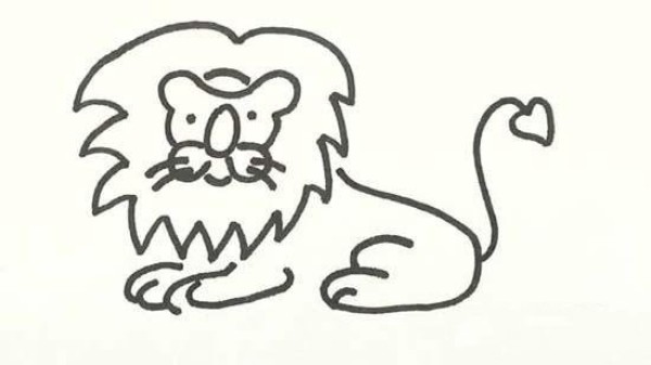 Childrens simple drawing pictures of lions