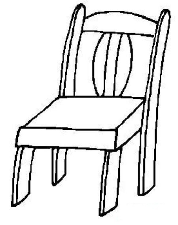 Simple drawing picture of wooden chair for children