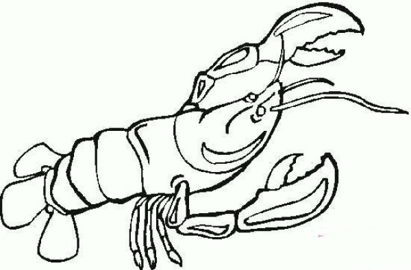 Simple drawings of sea animals for children: big lobster