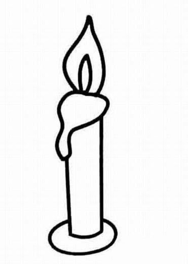 Burning candle simple drawing