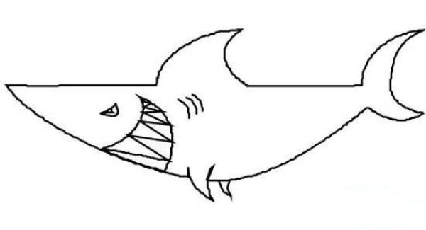 Childrens simple drawing picture of super shark