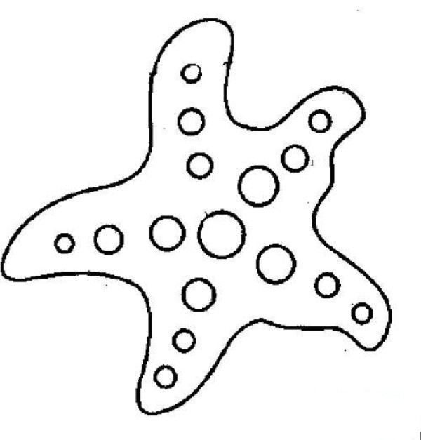 Simple strokes of starfish pictures for primary school students