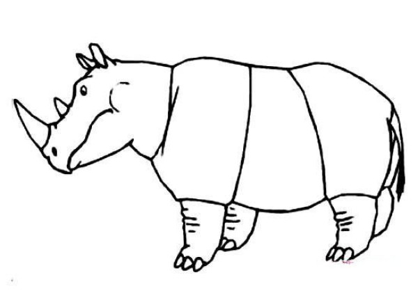 Childrens rhinoceros side profile picture