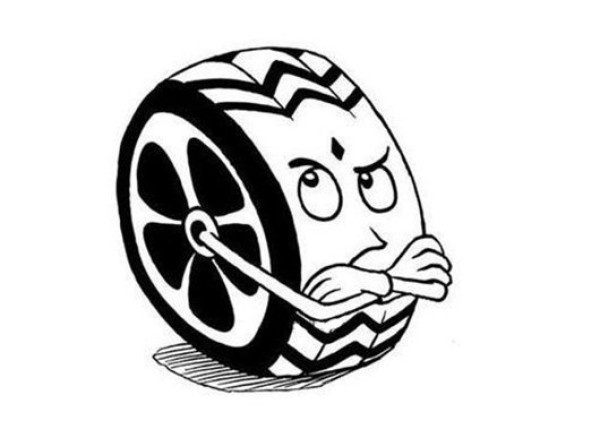 Cartoon tire simple drawing