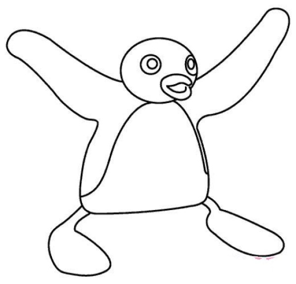 Hand drawn penguin simple strokes picture