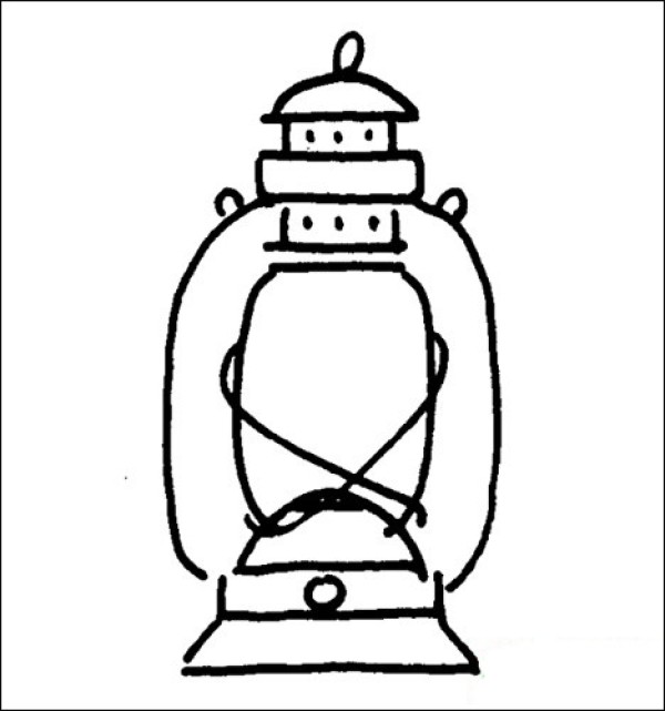 Simple drawing of kerosene lamp