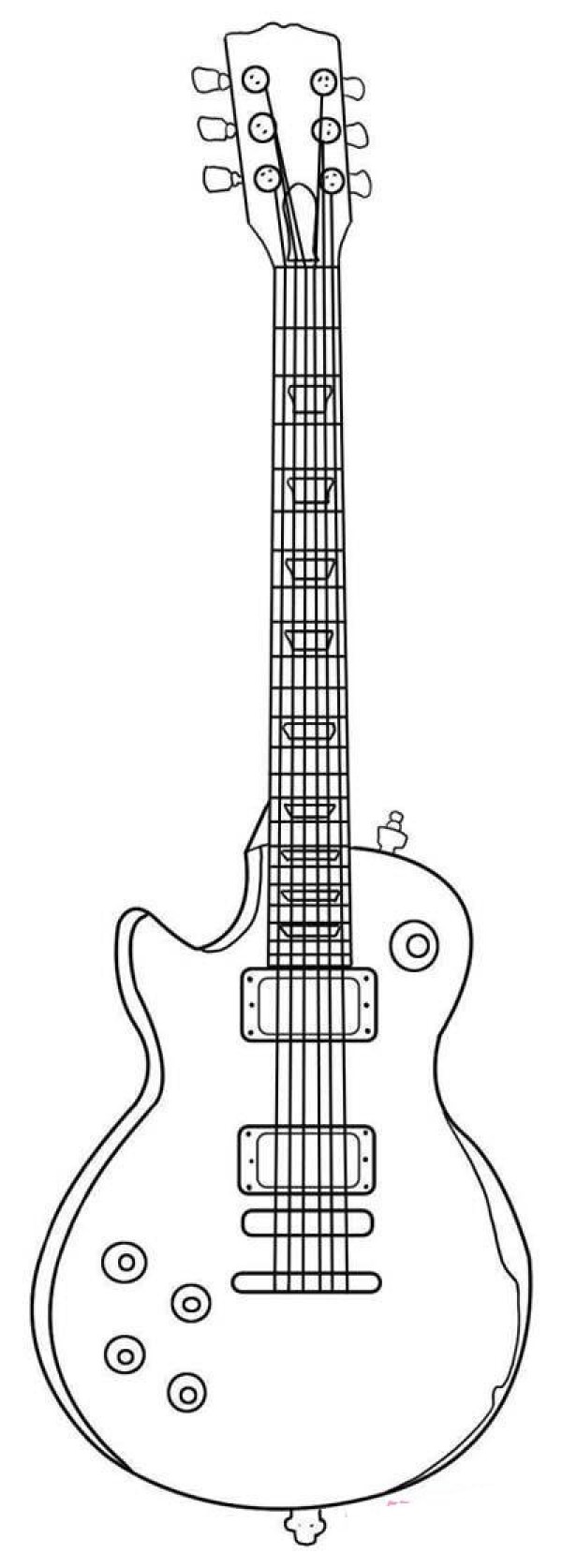 Complete picture of simple strokes of electric guitar and bass