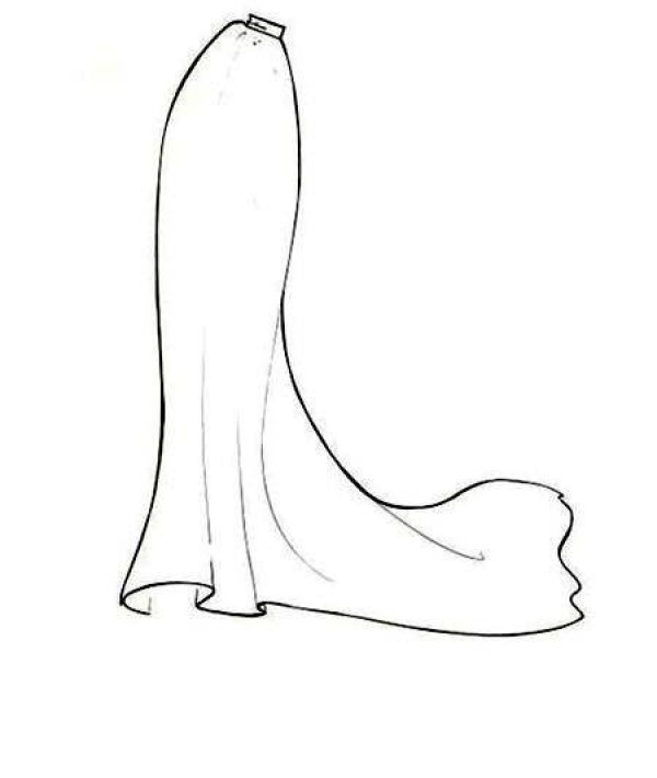 Fashion long skirt simple drawing picture