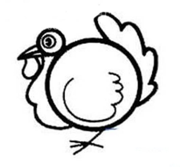 Kindergarten little turkey simple drawing picture