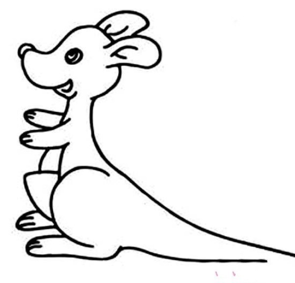 Childrens simple drawing picture of cute little kangaroo