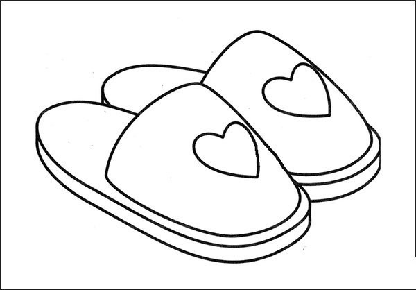 Simple drawing of slippers