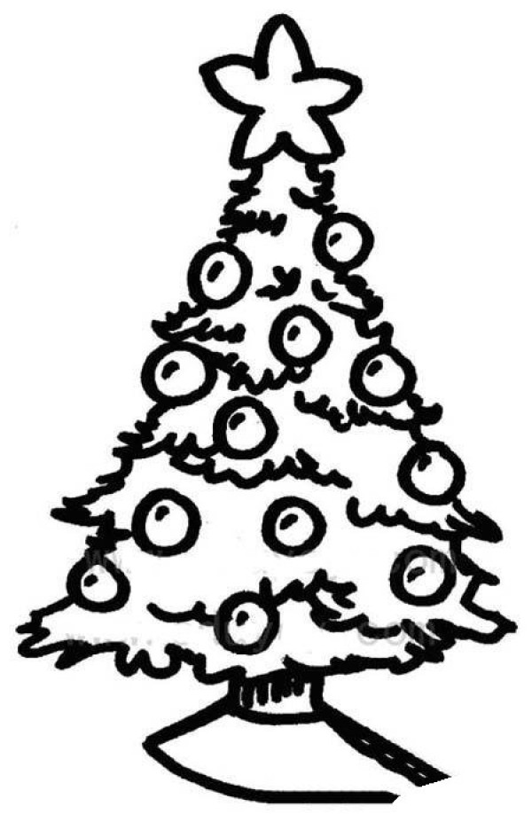 Christmas Eve Christmas Tree Simple Drawing Picture