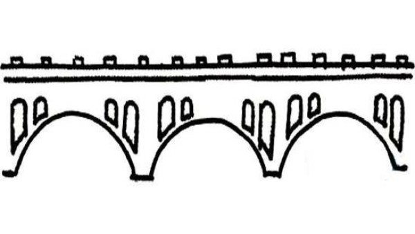 Childrens simple drawing pictures of flat bridge