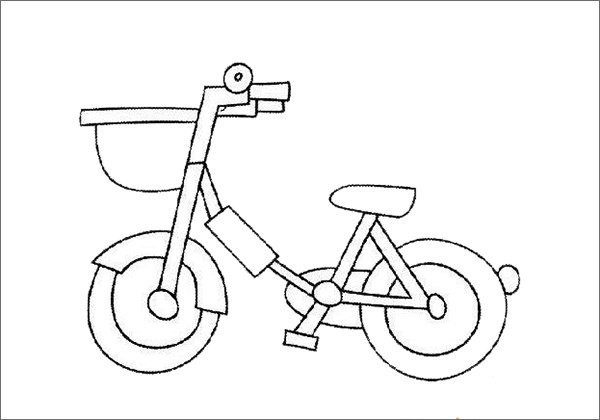 Simple strokes of childrens bicycles