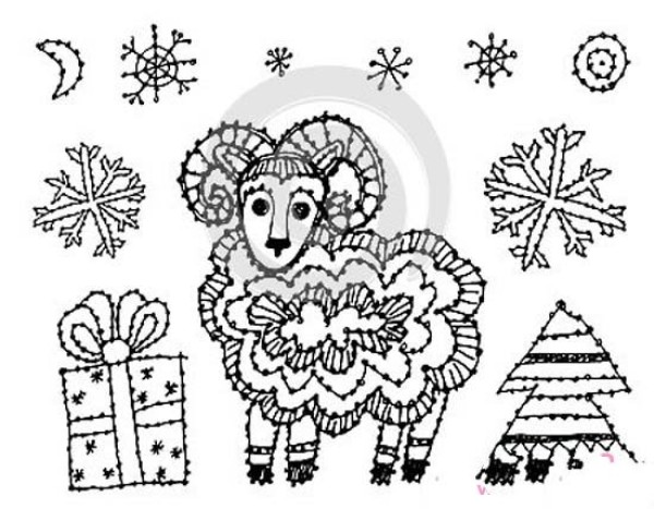 Year of the Sheep New Years Day Simple Drawing Pictures