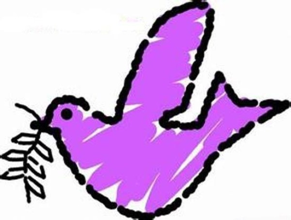 Colorful simple picture of peace dove